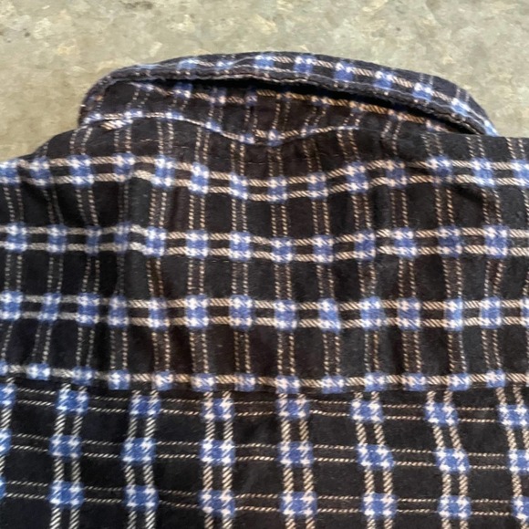 Vintage 90s Y2K Rustic Outfitter Plaid Flannel Button Up Shirt Blue Womens Large - Picture 9 of 11
